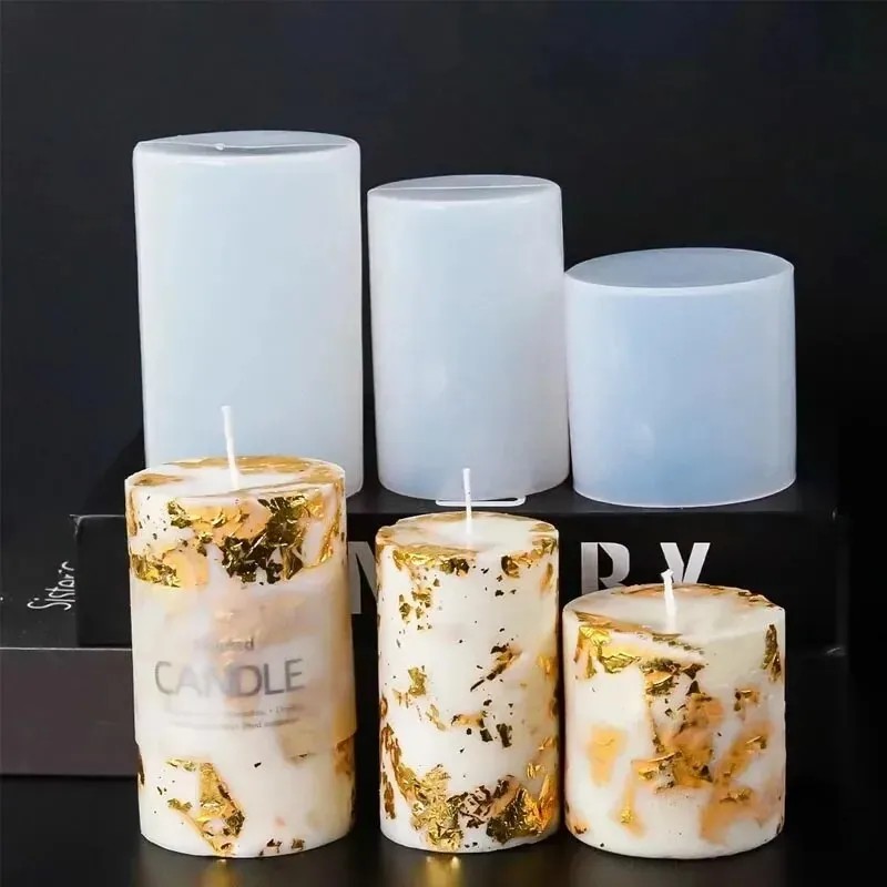 Candle Making Gel Wax - 2026-Cetakan Lilin Silikon Silinder Baru untuk