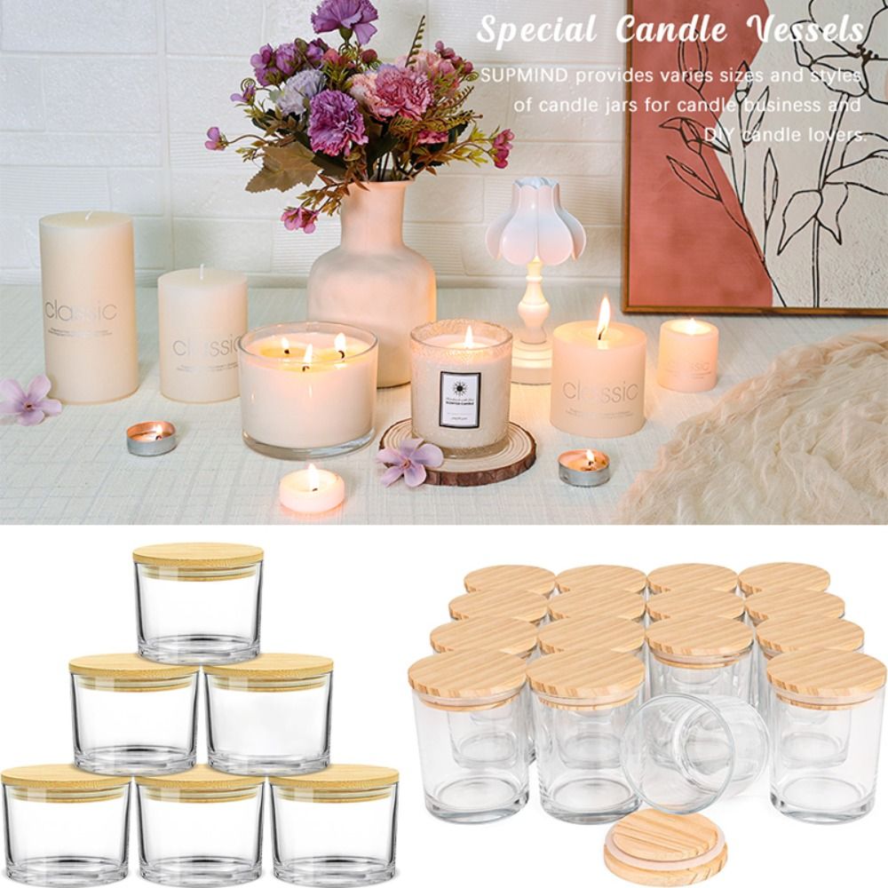 Candle Making Glass Jars - Stoples lilin kaca bening transparan kaca