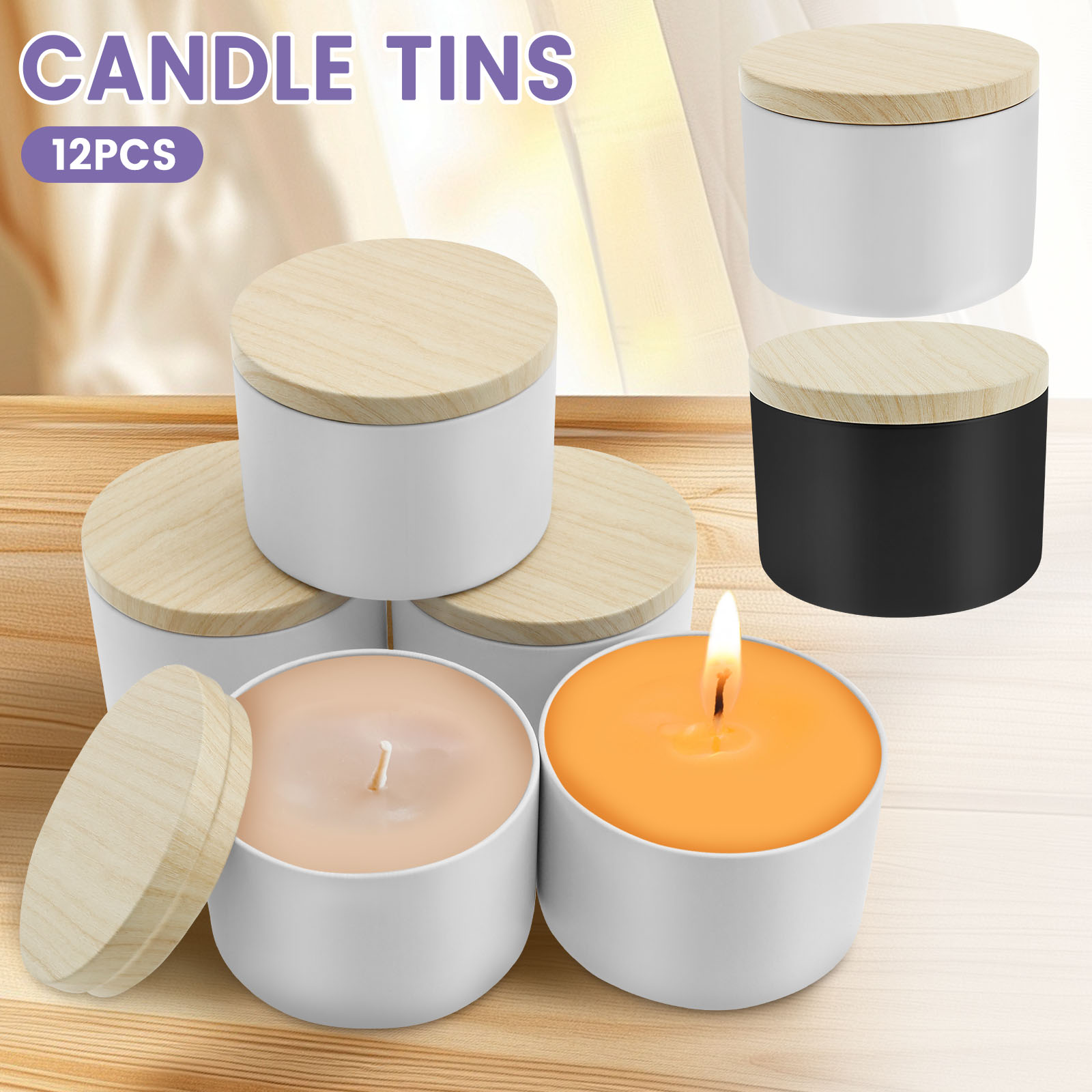 Candle Making Glass Jars - 12 Buah 8Oz Kaleng Lilin Kosong