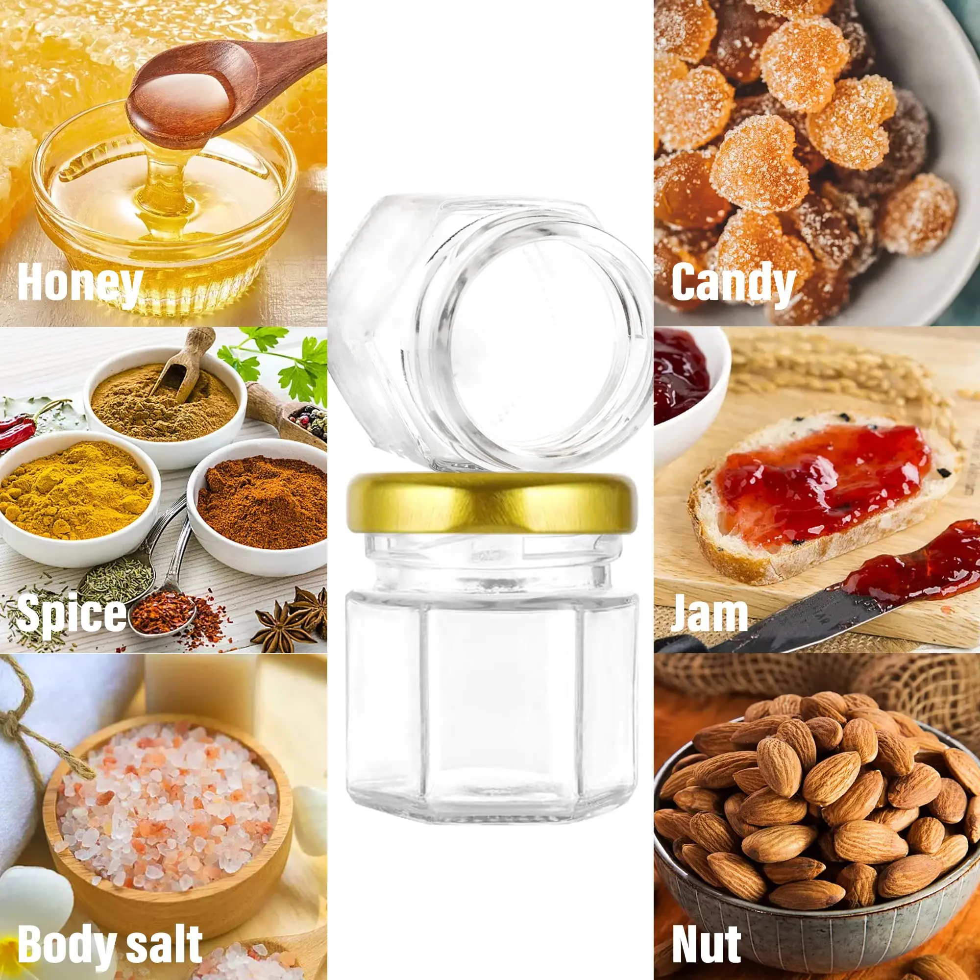 Stoples Madu Kaca Mini Heksago - Candle Making Glass Jars ulasan dan harga