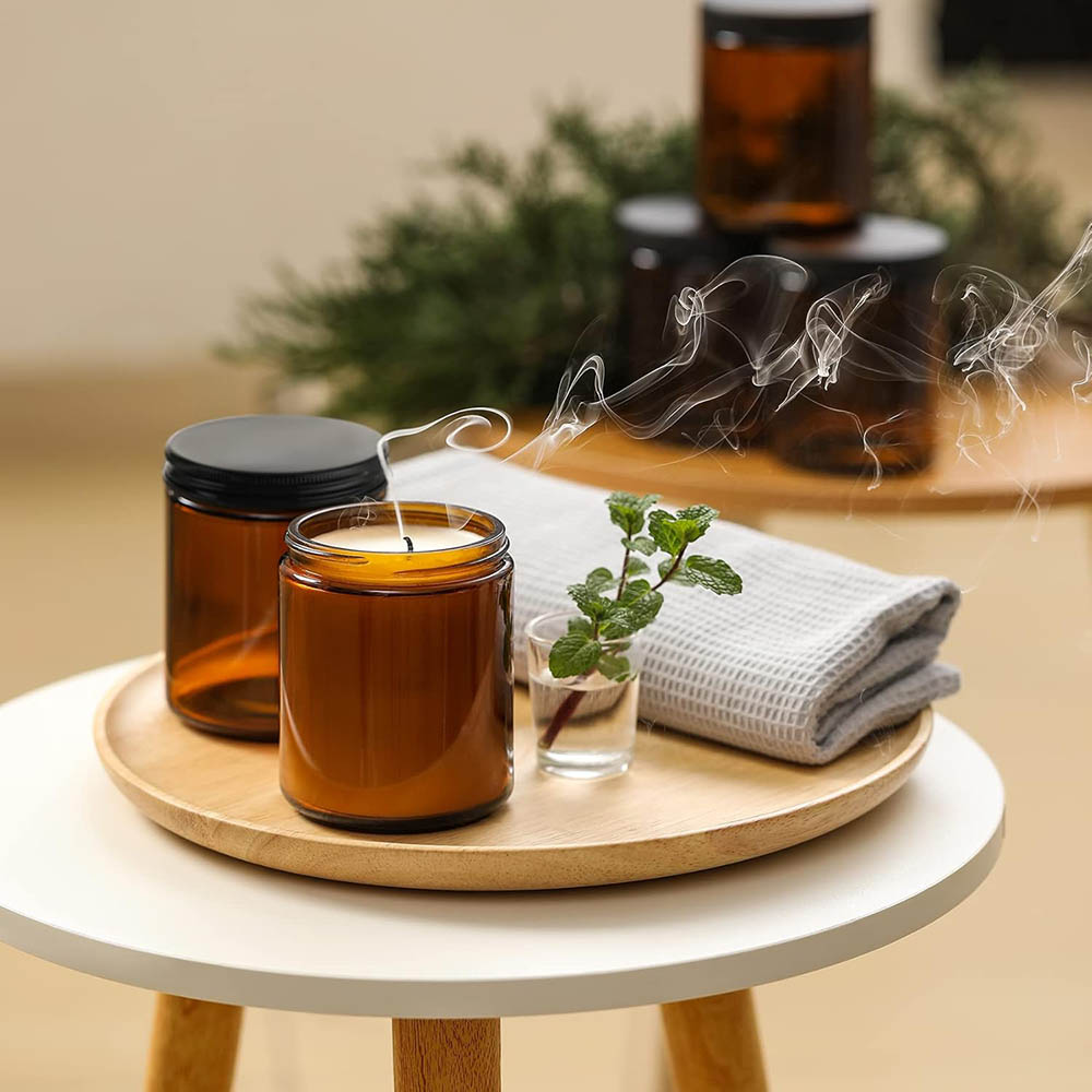 Stoples Kaca Amber 8oz dengan  - Candle Making Glass Jars ulasan dan harga