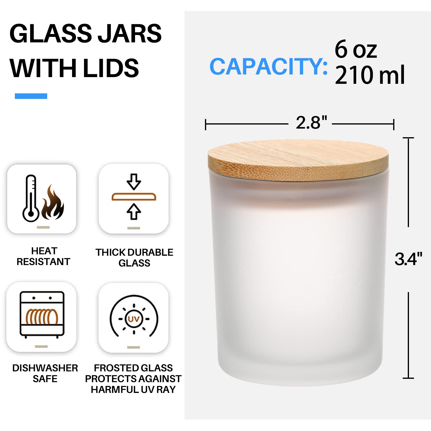 6 pak 6OZ stoples lilin kaca A - Candle Making Glass Jars ulasan dan harga